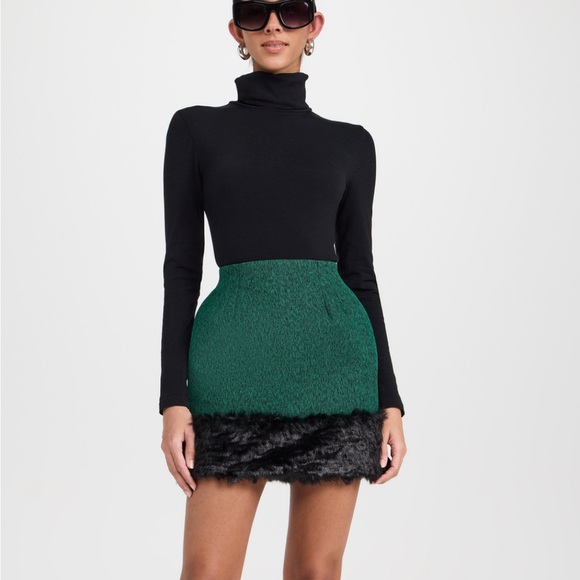 JW ANDERSON Green and Black Mini Skirt